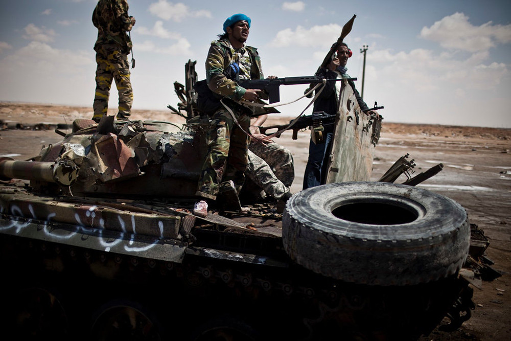 Nhóm phiến quân được Thổ Nhĩ Kỳ hậu thuẫn ở Tripoli. Ảnh: New York Times
