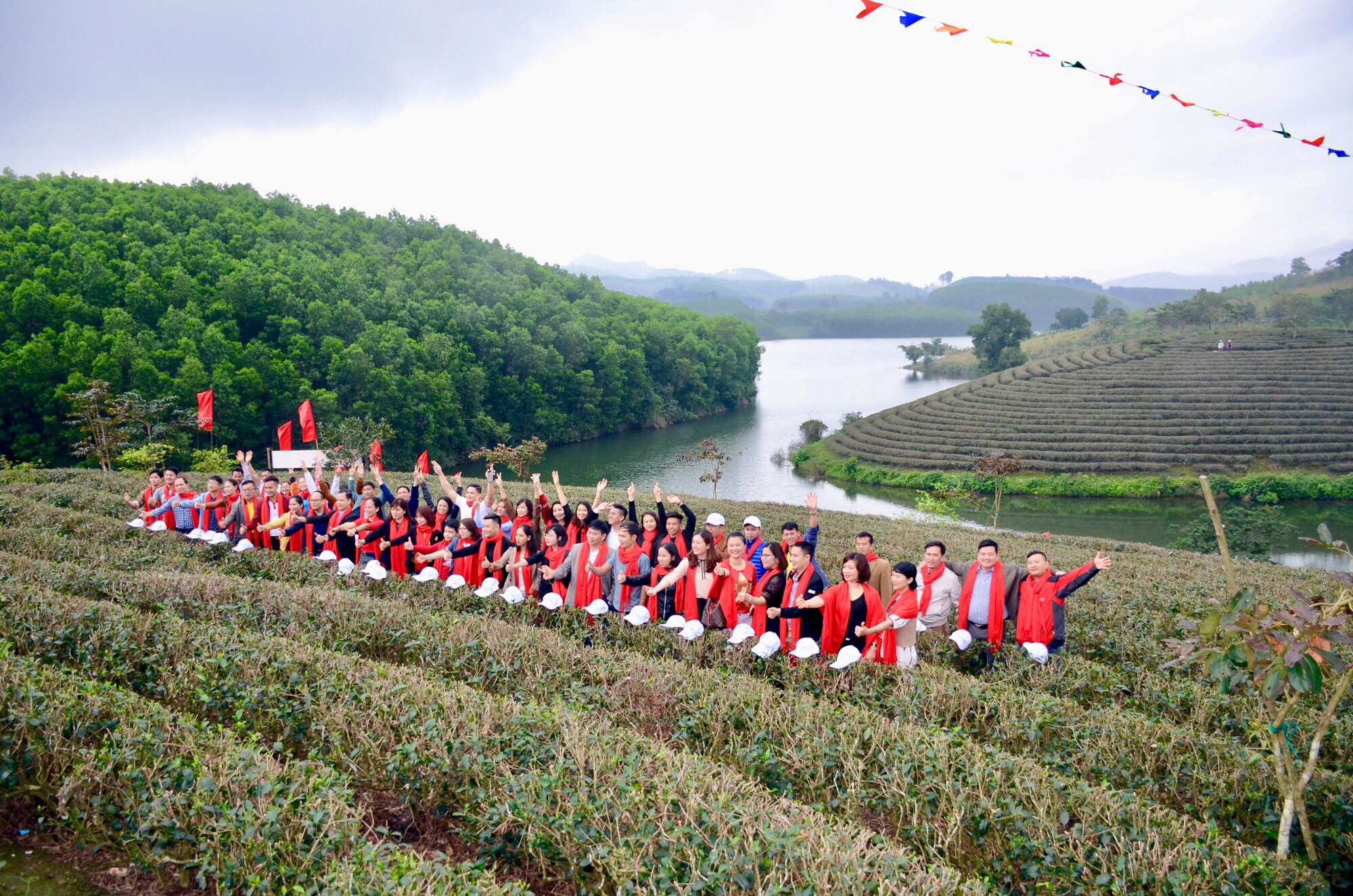 Khảo sát điểm đến Đảo Chè Thanh Chương. Ảnh: Thành Chung