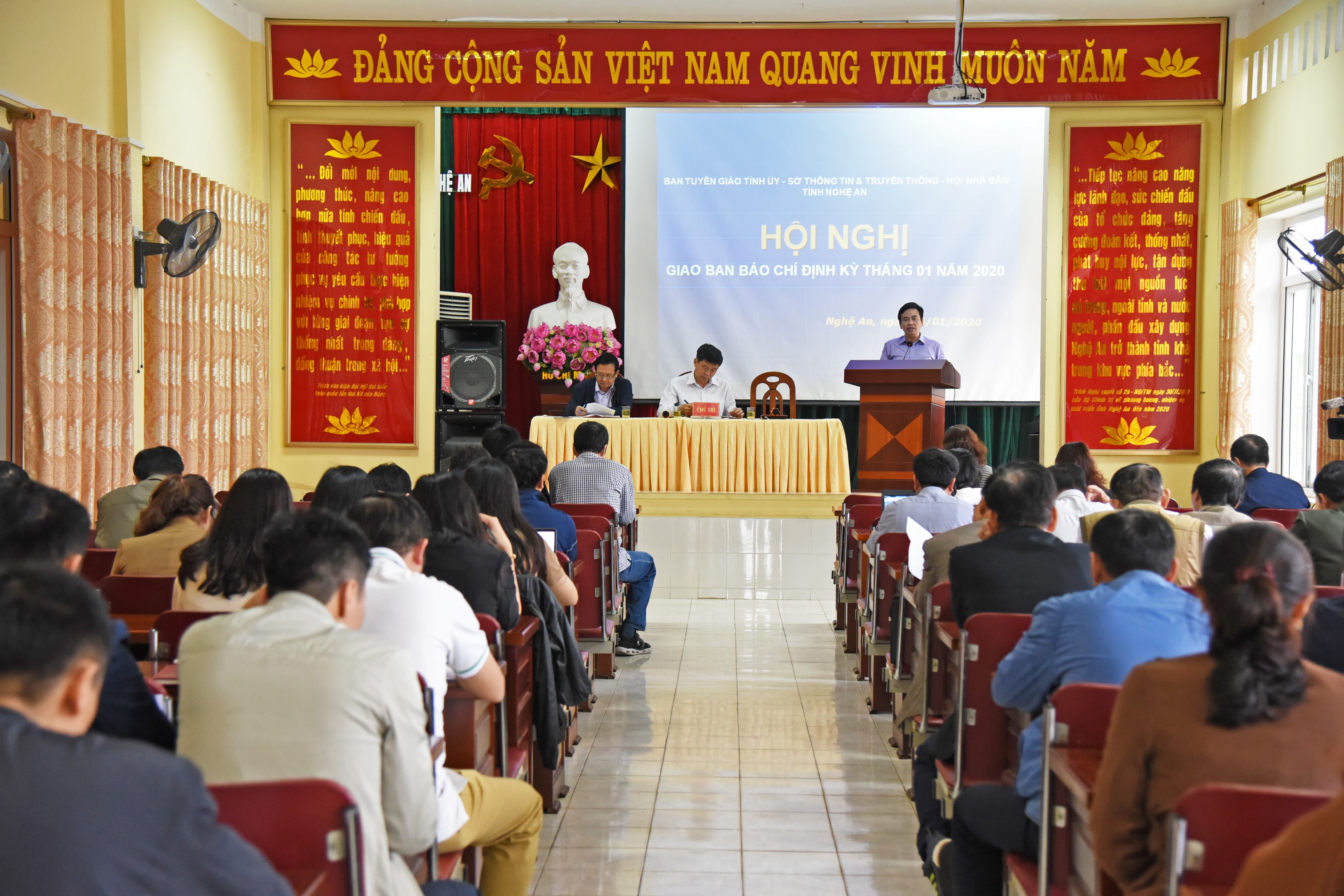 Toàn cảnh hội nghị giao ban báo chí tháng 1 năm 2020. Ảnh: Thu Giang