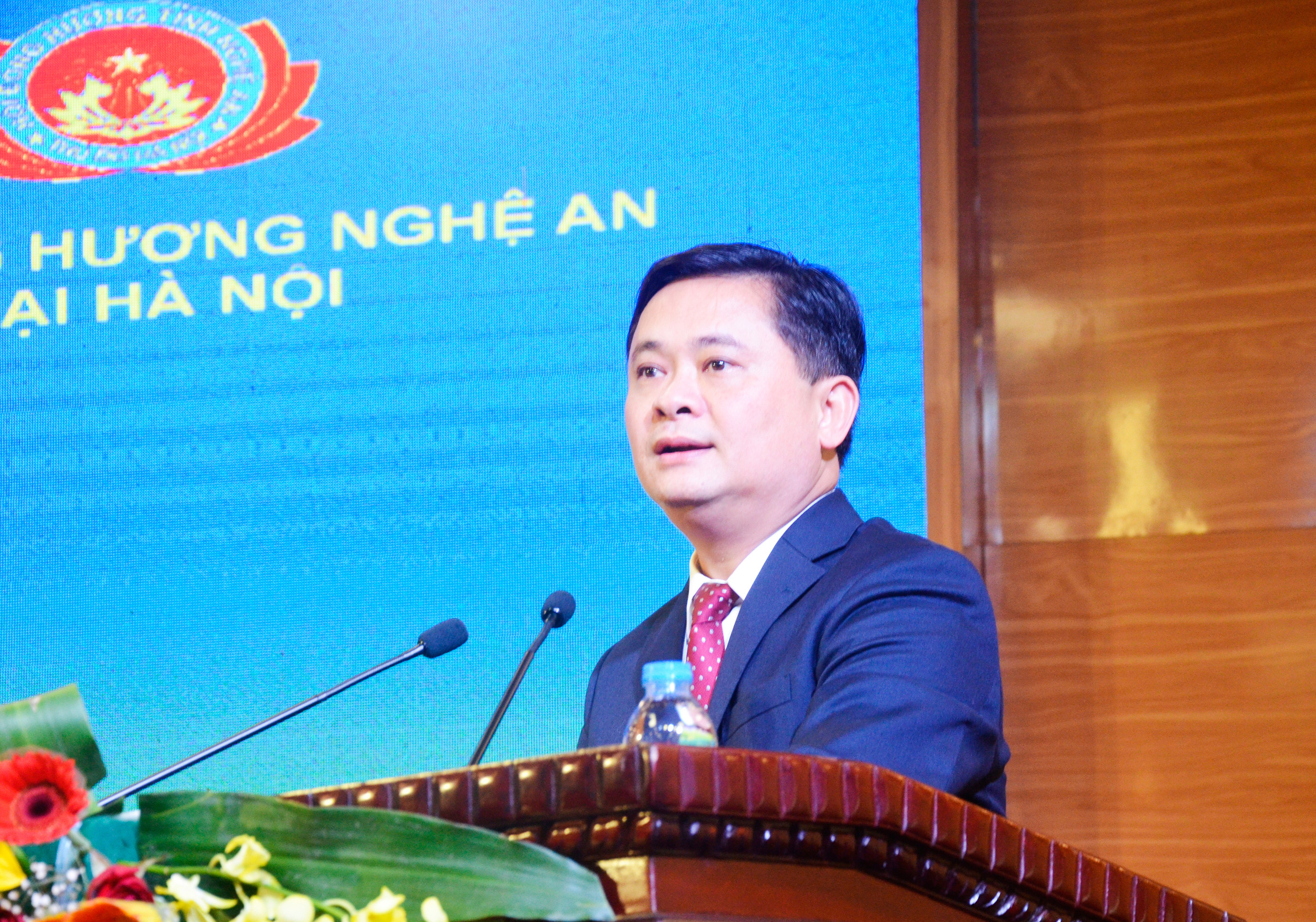 Chủ tịch UBND tỉnh Thái Thanh Quý phát biểu tại cuộc gặp mặt. Ảnh: Thanh Lê