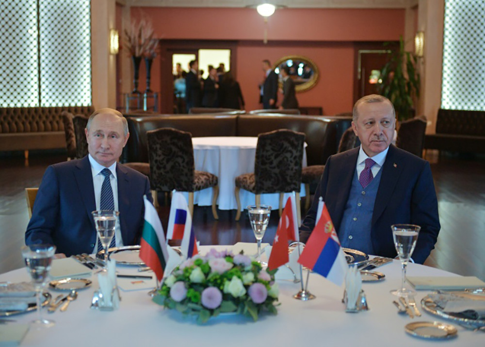 Lãnh đạo Nga-Thổ trong cuộc gặp hồi tuần trước tại Istanbul. Ảnh: Sputnik
