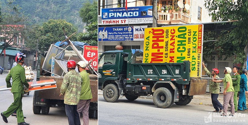 Huyện Con Cuông ra quân đảm bảo An toàn Giao thông dịp Tết Nguyên đán Canh Tý. Ảnh: PV