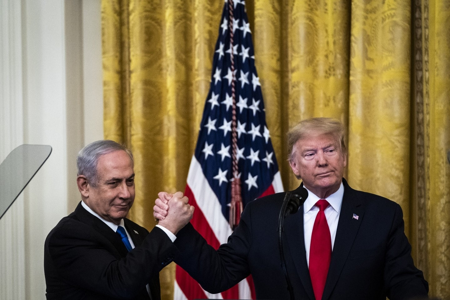Tổng thống Mỹ Donald Trump và Thủ tướng Israel Benjamin Netanyahu. Ảnh: Washington Post