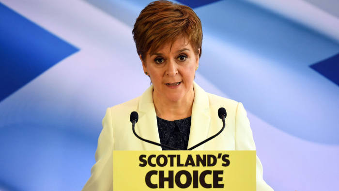 Thủ hiến Scotland Nicola Sturgeon tuyên bố sẽ đẩy nhanh tiến trình đòi độc lập cho Scotland. Ảnh: AFP