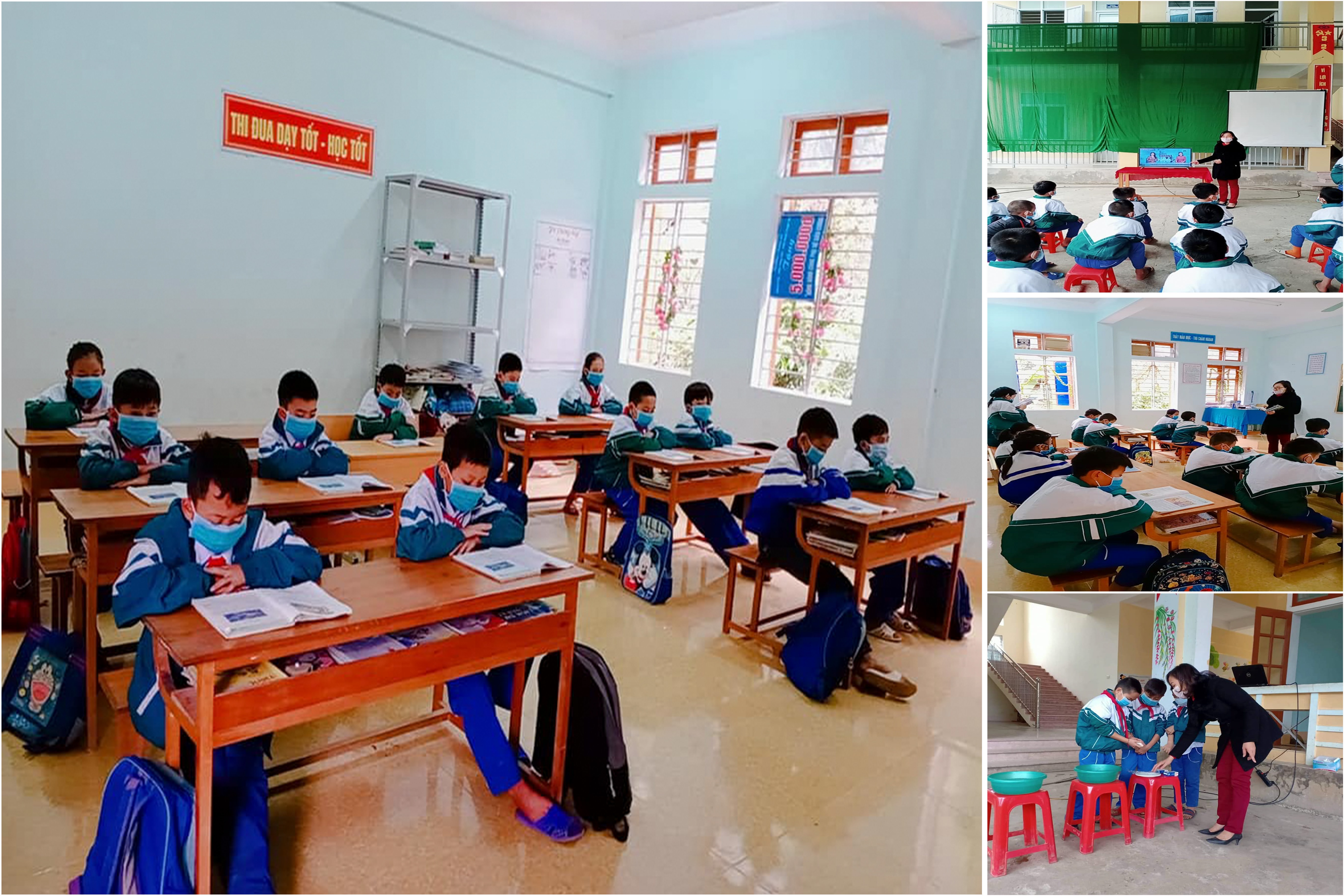 Ngoài việc được tuyên truyền, học sinh Trường Tiểu học xã biên giới Tam Hợp còn được tặng khẩu trang miễn phí để phòng chống dịch bệnh