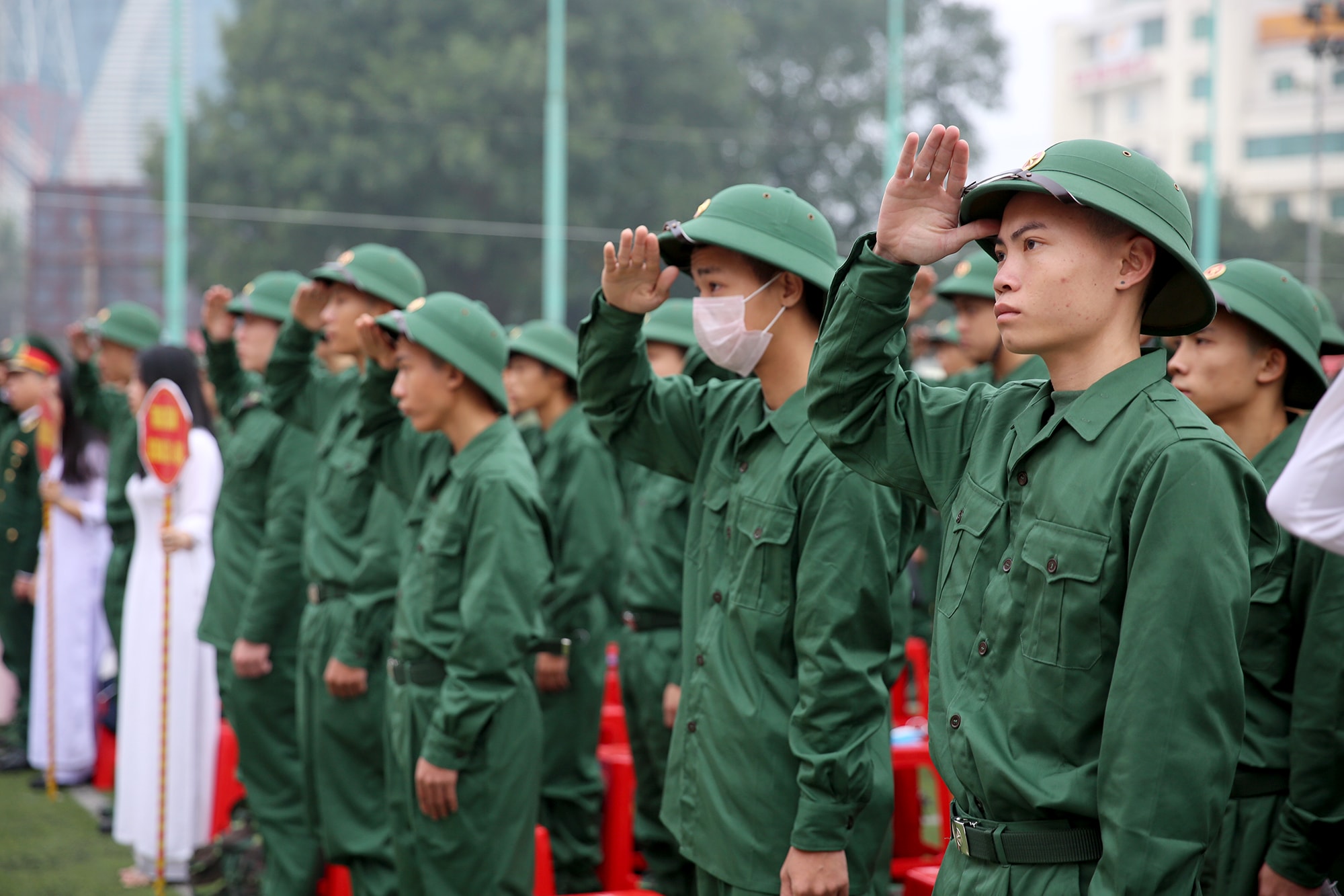 Vào môi trường quân đội các tân binh sẽ được rèn luyện đạo đức, thể chất để mai sau đóng góp nhiều hơn cho tổ quốc. Ảnh: Đức Anh