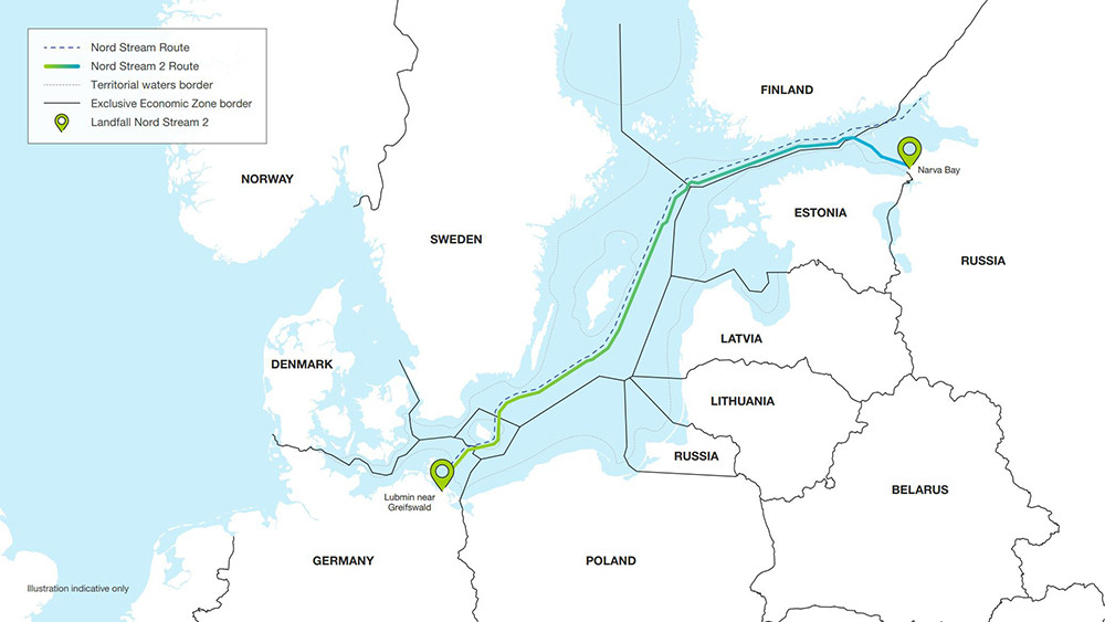 Dự án “Dòng chảy phương Bắc 2” nối từ Nga đến Đức. Ảnh: Gazprom