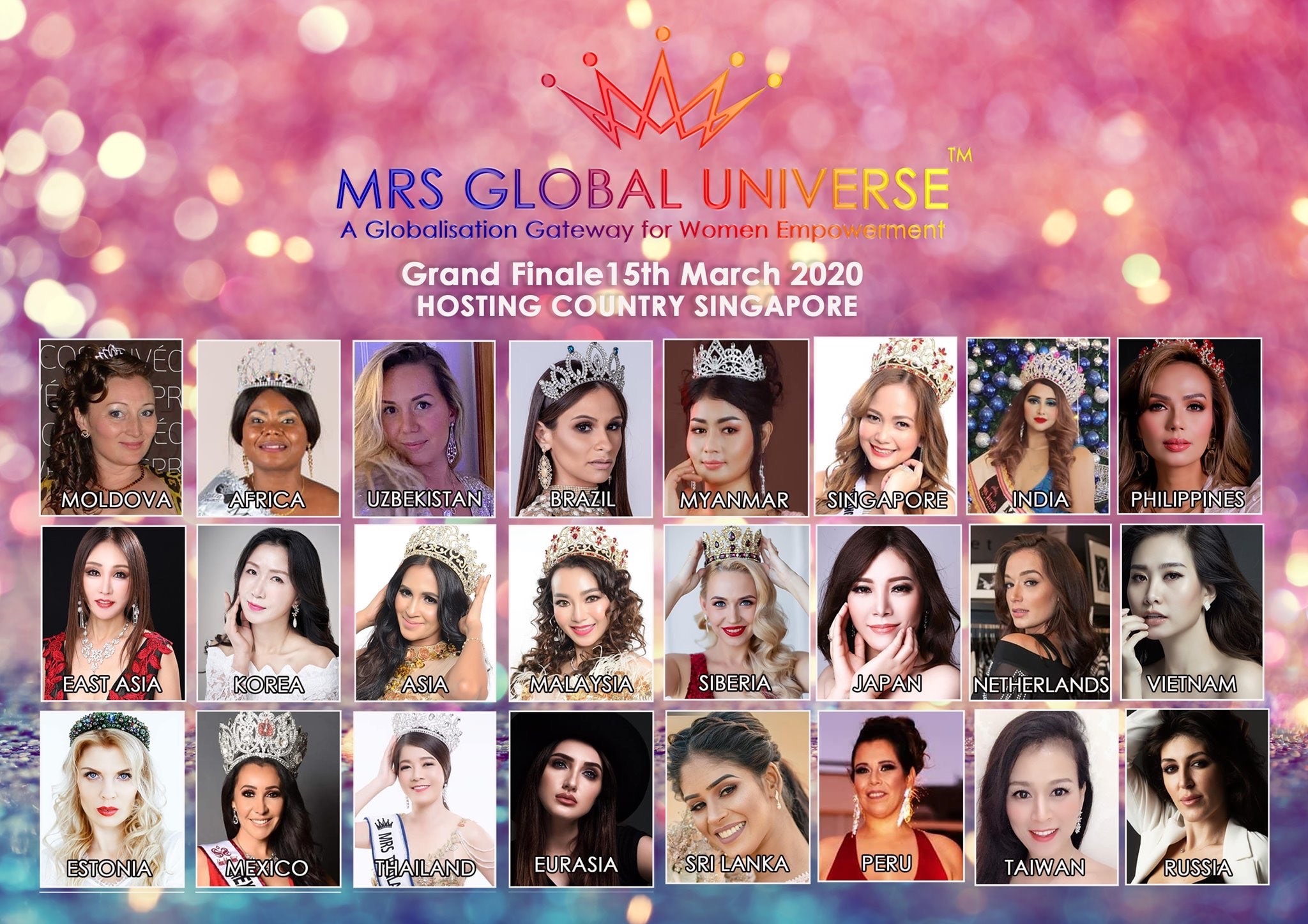 Danh sách những thí sinh tham dự Mrs Global Universe 2020-02-19