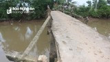 Cận cảnh cây cầu dân sinh xuống cấp nghiêm trọng ở Quỳnh Lưu (Nghệ An)