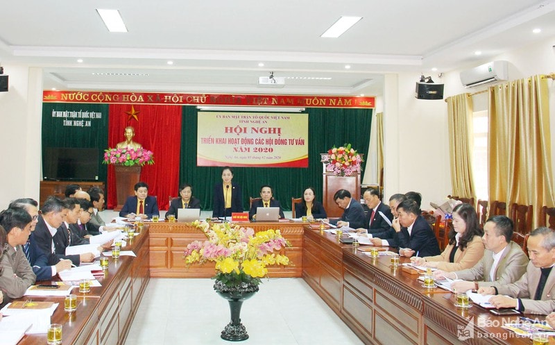 Thường trực Ủy ban Mặt trận Tổ quốc Việt Nam tỉnh Nghệ An tổ chức Hội nghị triển khai hoạt động năm 2020 đối với các Hội đồng tư vấn Ủy ban MTTQ Việt Nam tỉnh Nghệ An