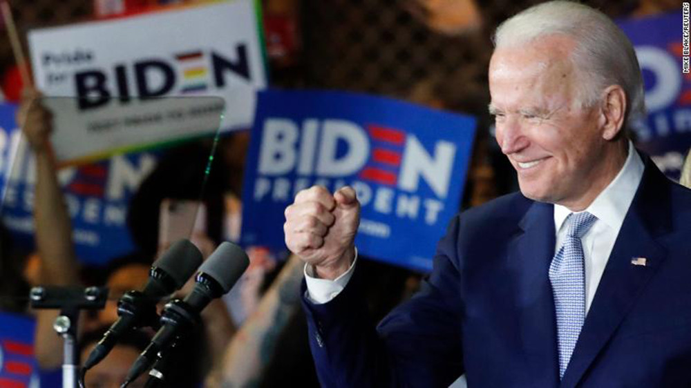 Ông Joe Biden gần như chắc chắn trở thành ứng viên của đảng Dân chủ bước vào vòng bầu cử cuối cùng. Ảnh: CNN