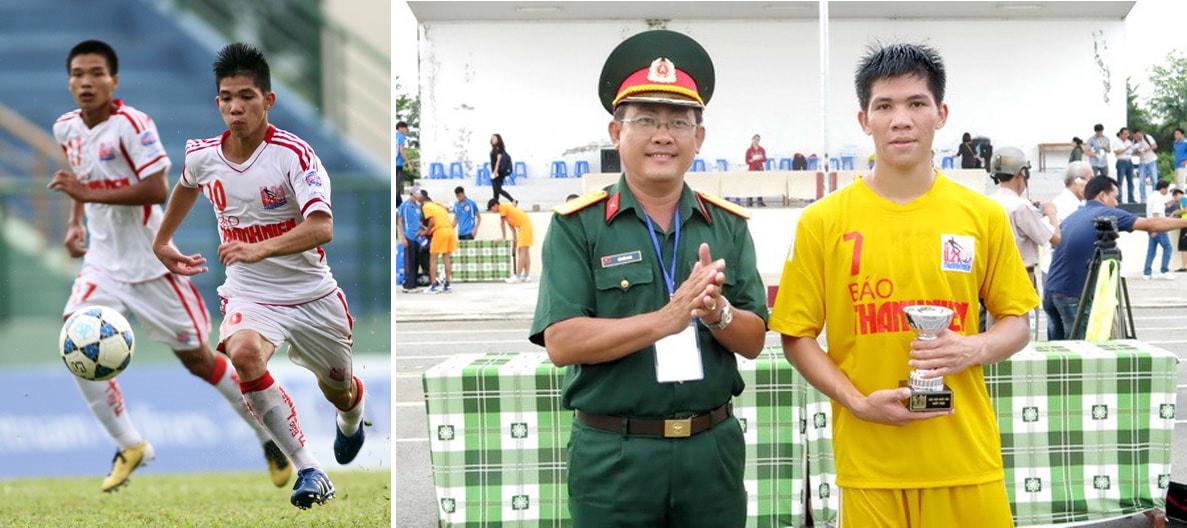 Ngân Văn Đại trong màu áo các đội bóng trẻ Hà Nội. Ảnh: HNFC