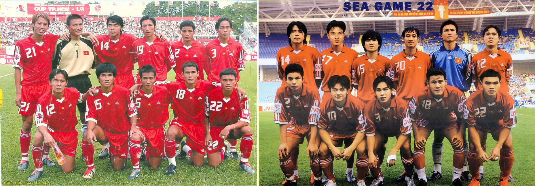 Đội hình U23 Việt Nam tại LG Cup năm 2003 và SEA Games 22. Ảnh: NVCC