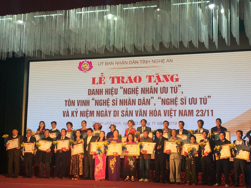 Anh Hà Quang Đức được trao nghệ nhân ưu tú Dân ca-ví dặm năm 2019