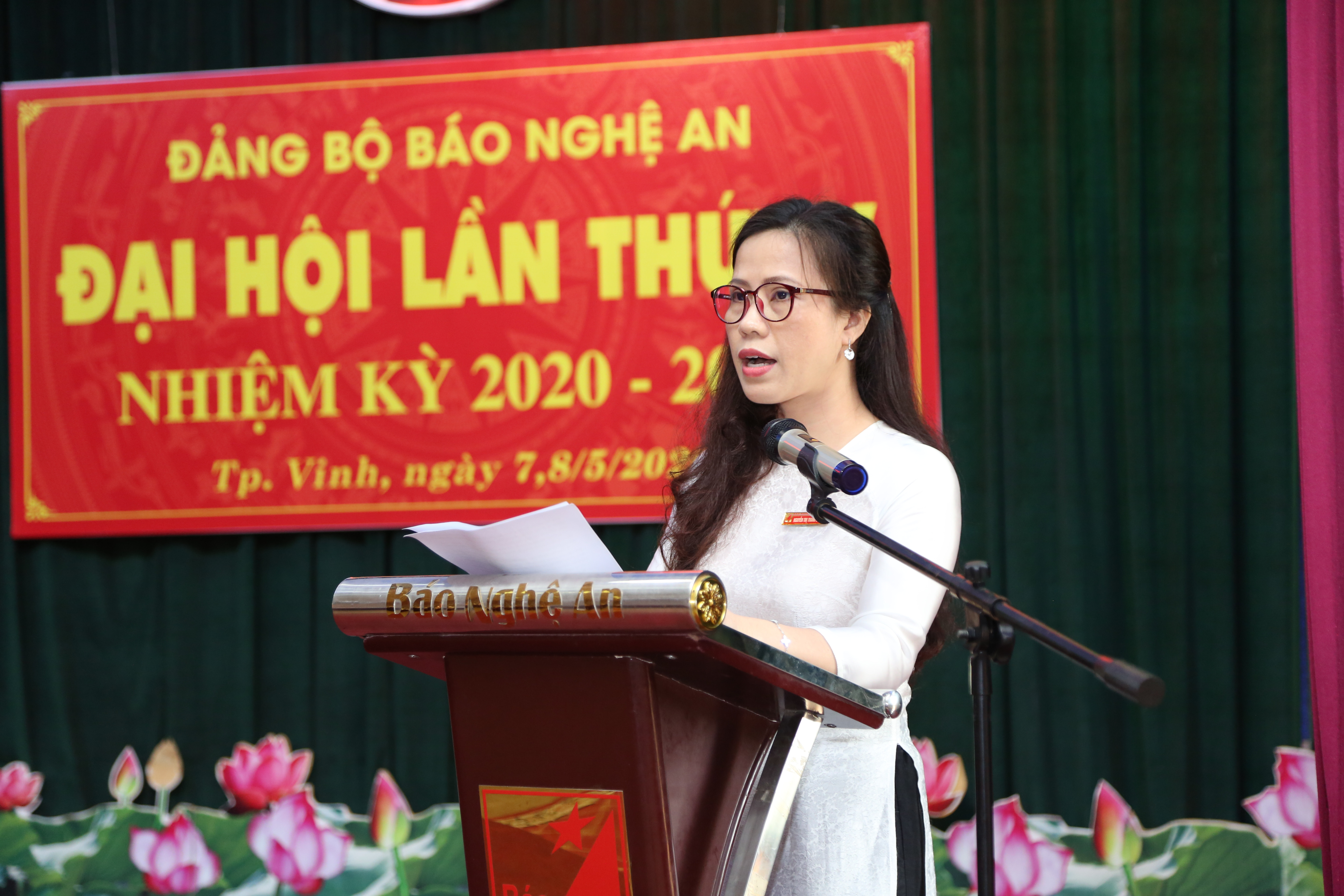 Đồng chí Nguyễn Thanh Lương - Trưởng Phòng Bạn đọc - Cộng tác viên tham luận tại đại hội. Ảnh: Đào Tuấn