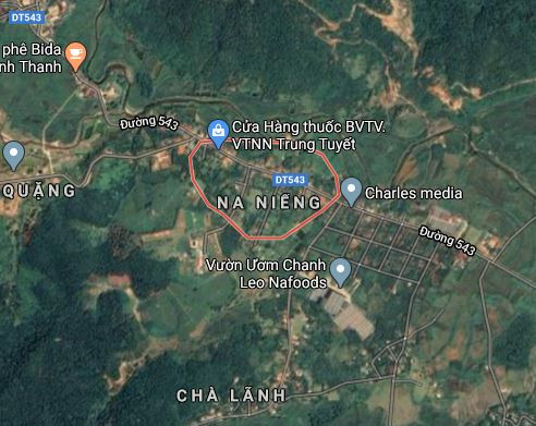 Bản Na Niếng, xã Tri Lễ, huyện Quế Phong. Ảnh: Google Maps