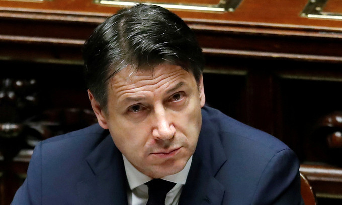 Thủ tướng Italy Giuseppe Conte trong một phiên họp của quốc hội về Covid-19 tại thủ đô Rome hôm 21/4. Ảnh: Reuters.