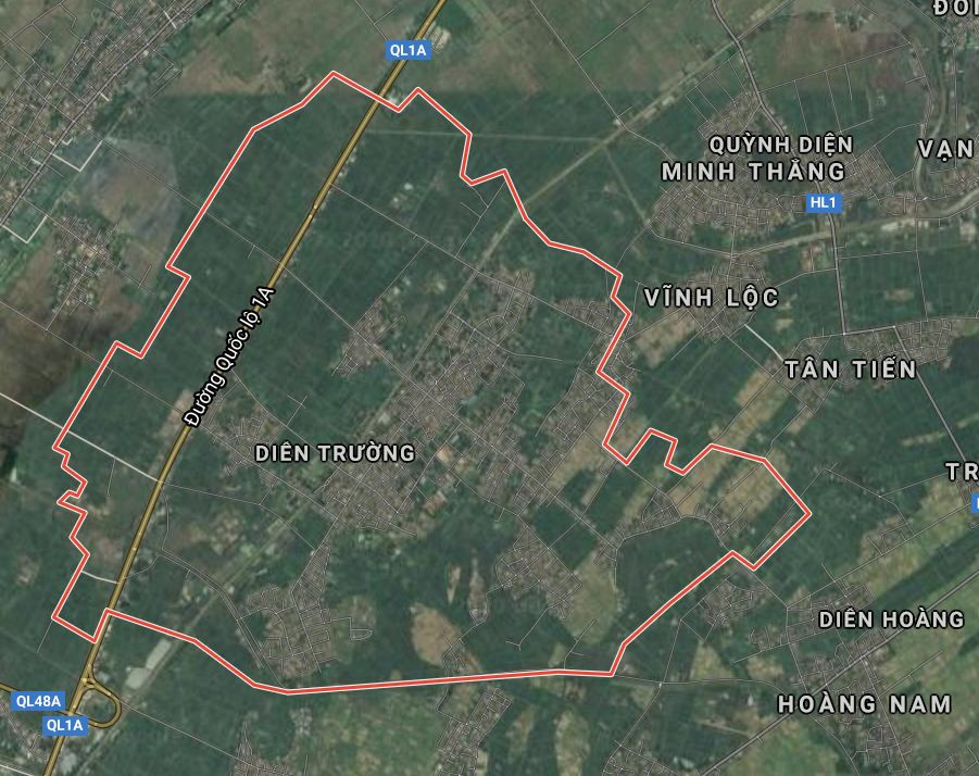 Xã Diễn Trường, huyện Diễn Châu. Ảnh: Google maps