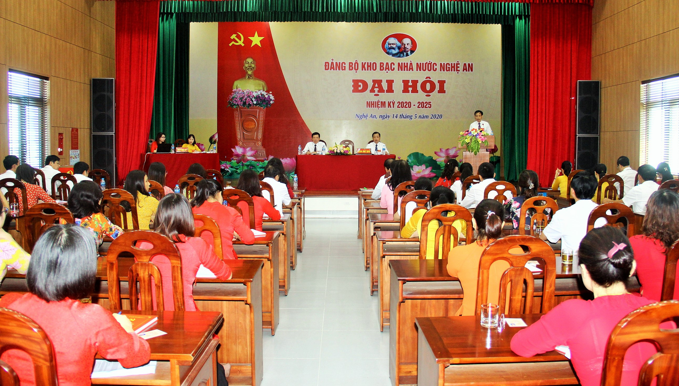 Toàn cảnh Đại hội Đảng bộ KBNN Nghệ An, nhiệm kỳ 2020 - 2025. Ảnh: Hoàng Vĩnh
