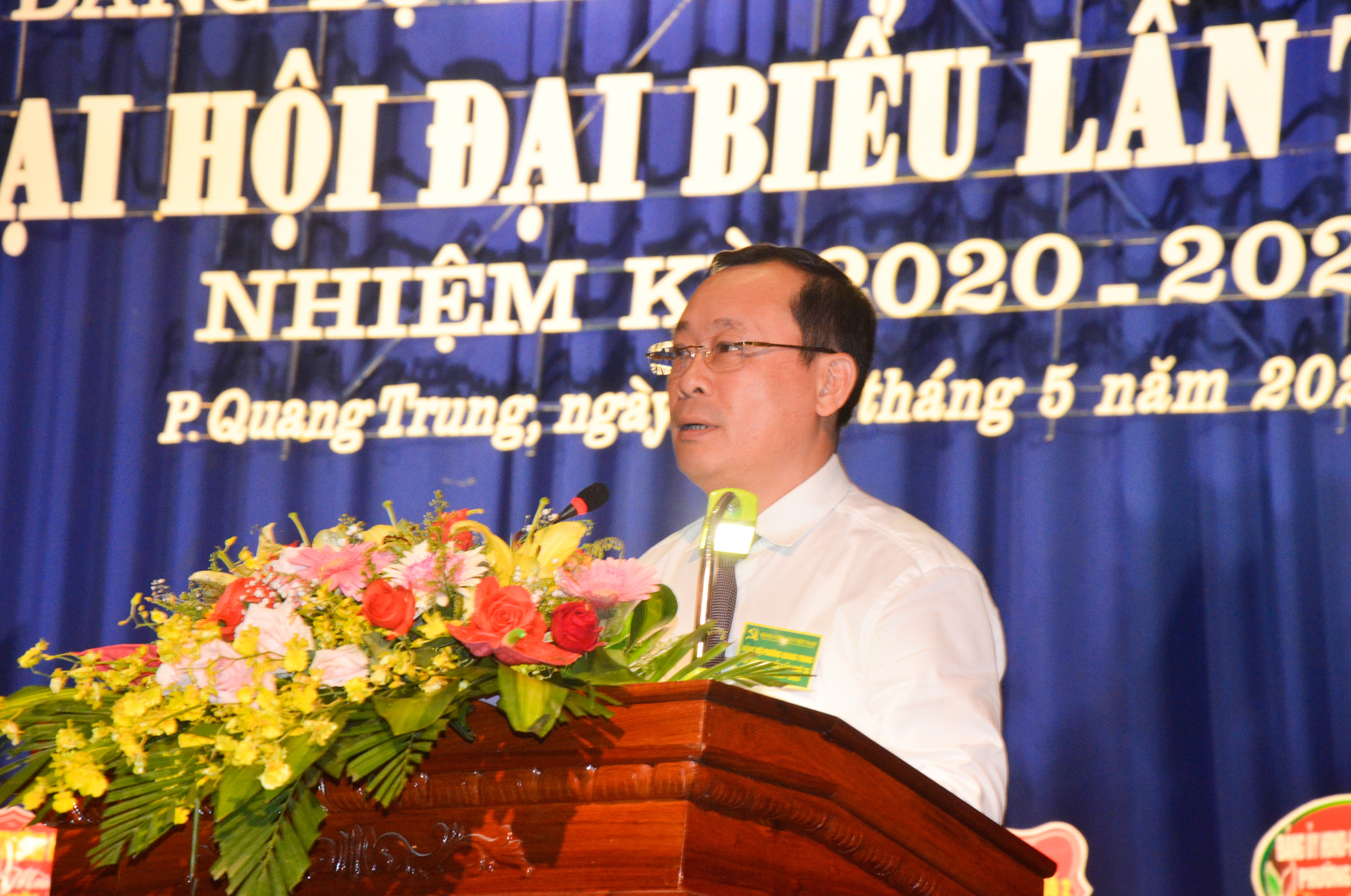 Bí thư Thành ủy Vinh Phan Đức Đồng phát biểu chỉ đạo tại đại hội. Ảnh: Thanh Lê