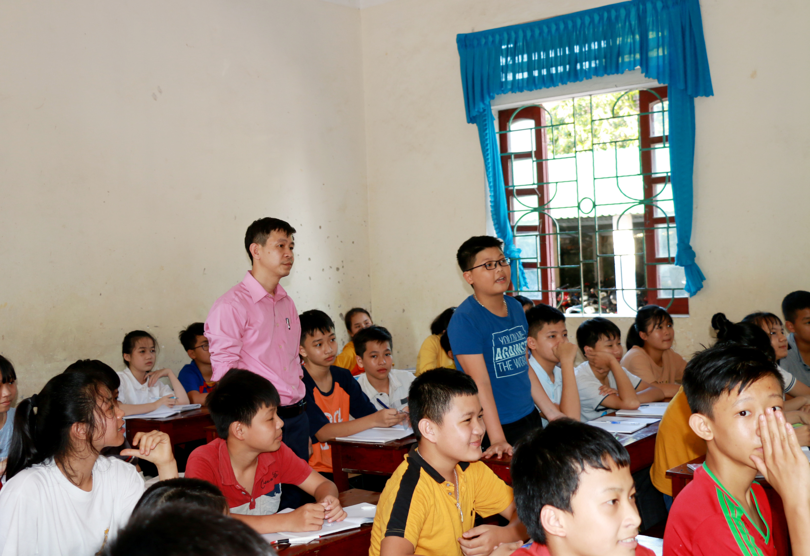 Tiết học của học sinh Trường THCS Lý Nhật Quang (Đô Lương). Ảnh: Mỹ Hà