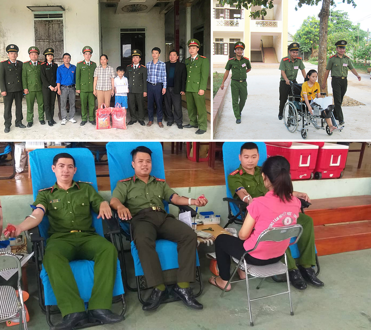 Công an huyện Nghĩa Đàn trao quà cho gia đình khó khăn; ĐVTN Công an huyện Nghĩa Đàn hỗ trợ trẻ em có hoàn cảnh khó khăn, tham gia hiến máu tình nguyện