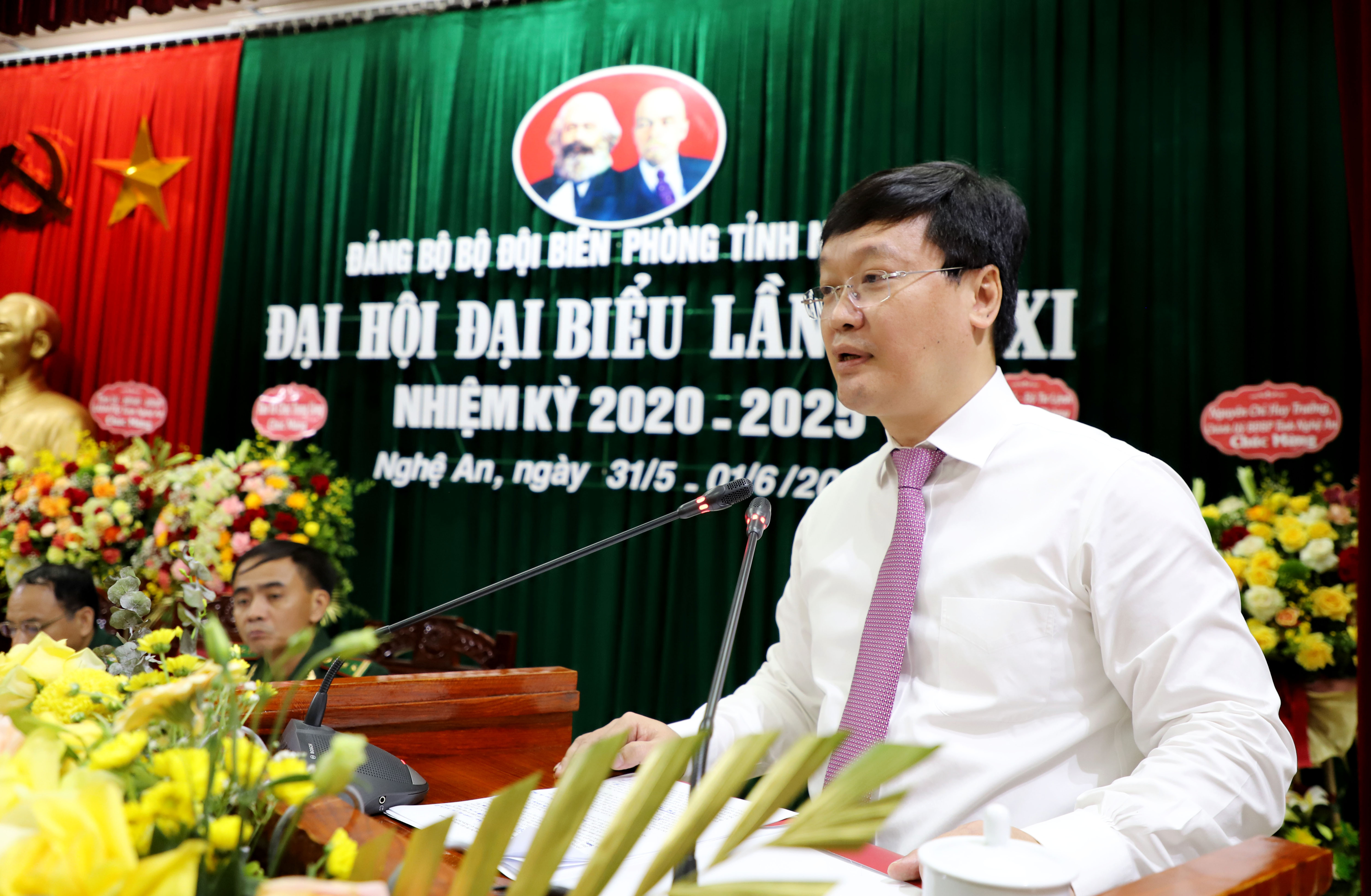 Chủ tịch UBND tỉnh Nguyễn Đức Trung phát biểu chỉ đạo Đại hội. Ảnh: Phạm Bằng