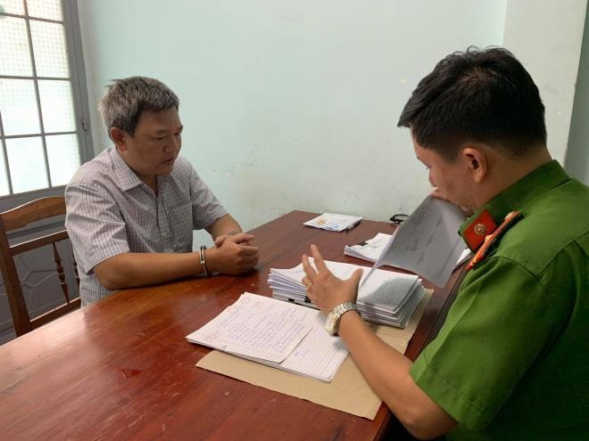 Ông Đặng Xuân Thành tại cơ quan điều tra.