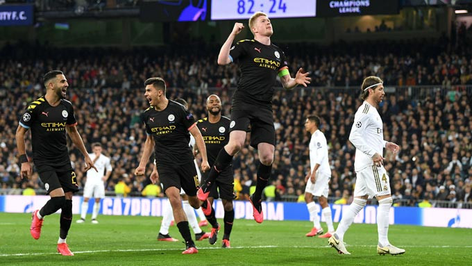 Man City giành thắng lợi 2-1 trên sân của Real ở lượt đi vòng 1/8 Champions League.