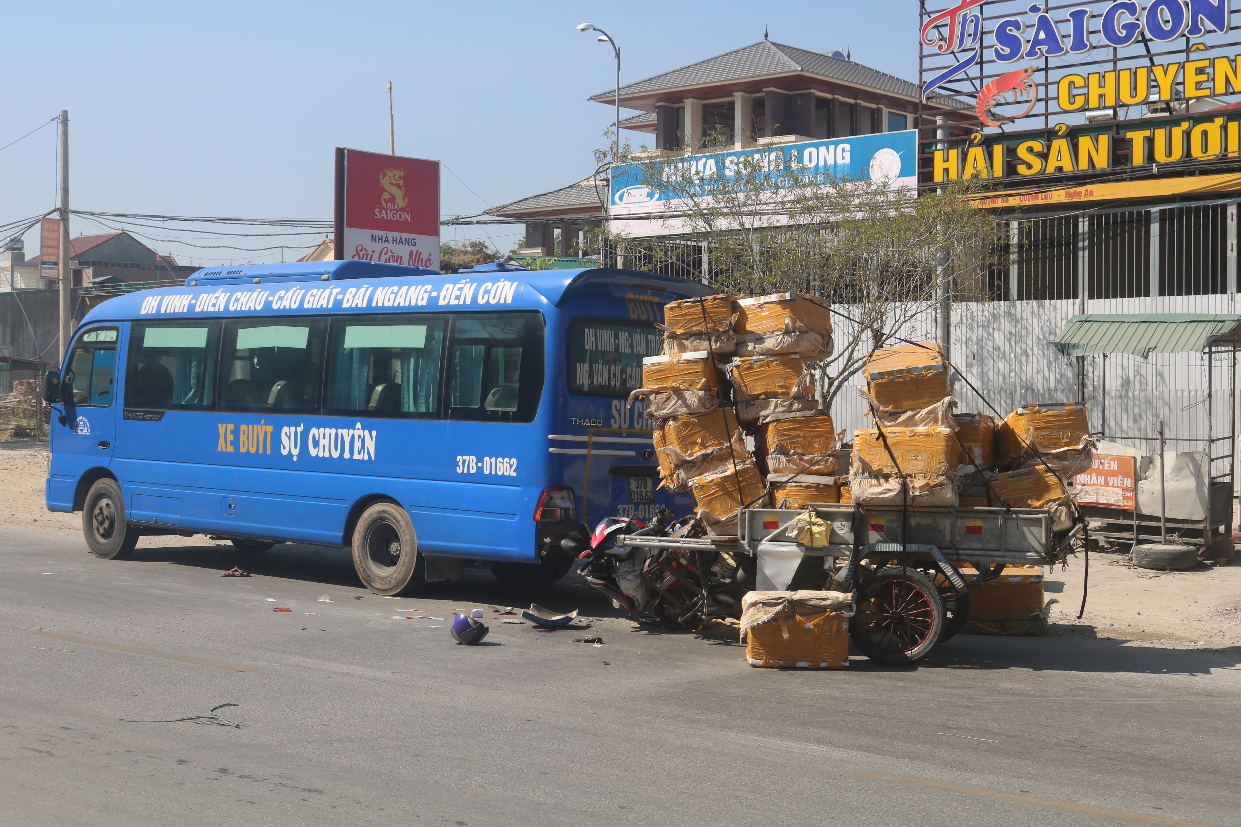 Hiện Trường vụ tai nạn. Ảnh: Toàn Hùng