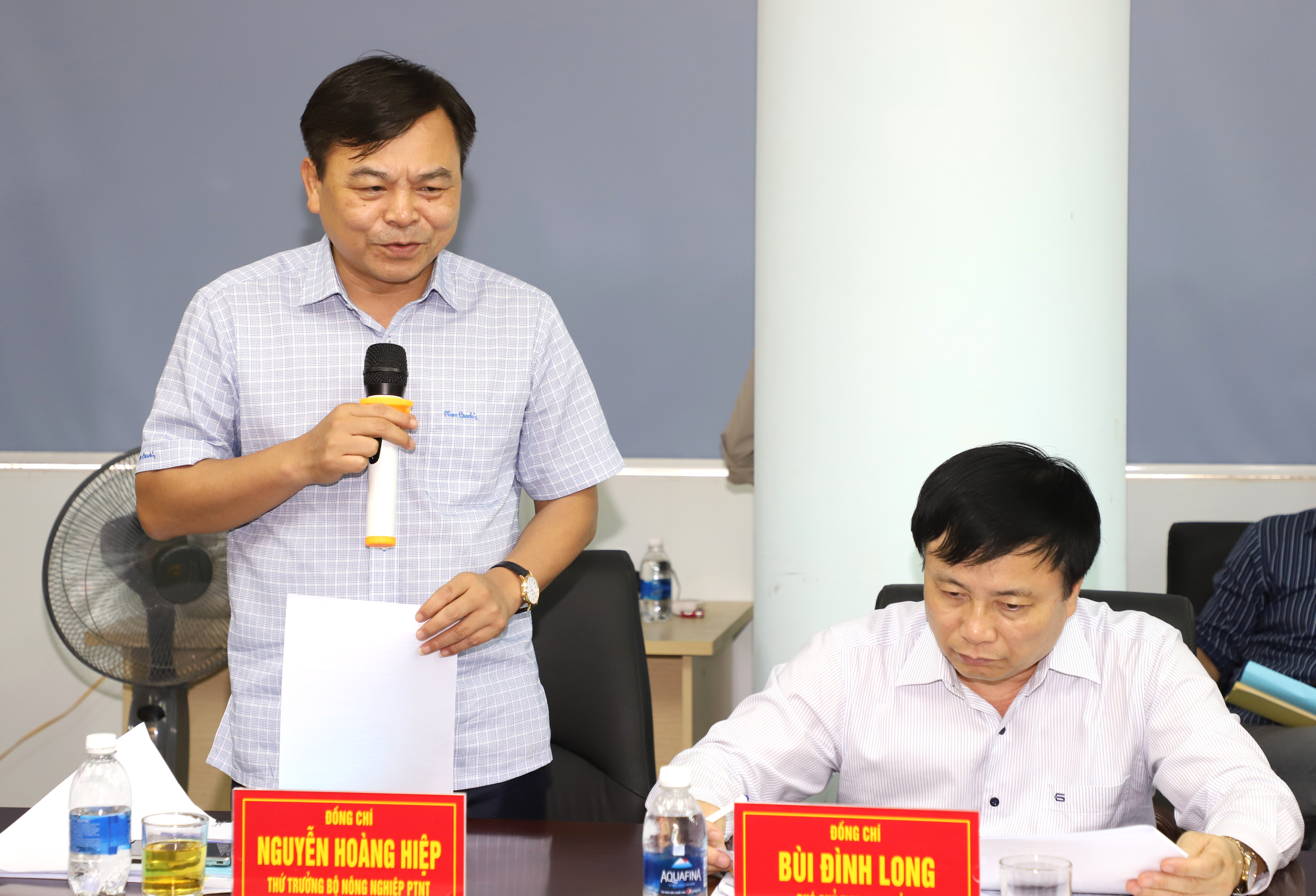 Thứ trưởng Bộ NN&PTNT Nguyễn Hoàng Hiệp cho rằng, an ninh nguồn nước ở Nghệ An là hiện tại, chứ không phải tương lai. Ảnh: Phạm Bằng