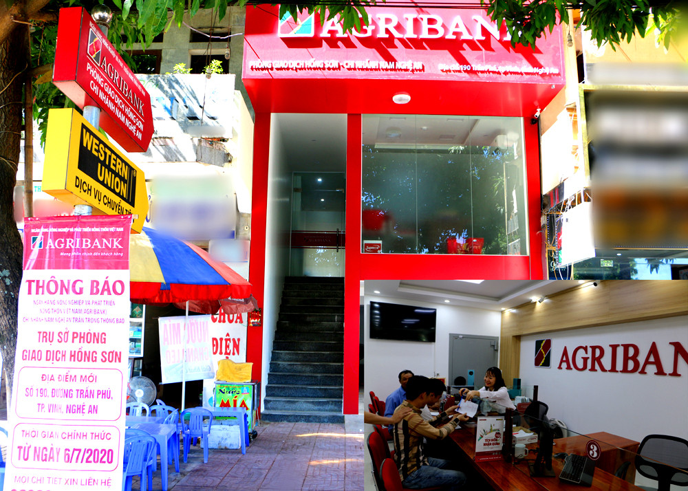 Trụ sở mới Phòng Giao dịch Agribank Hồng Sơn- Chi nhánh Nam Nghệ An tại số 190, đường Trần Phú, TP Vinh. Ảnh: Nguyễn Hải 