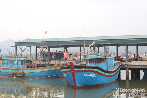 Bến cập tàu 2 nguyên đơn hình chữ T nằm trong gói dự án cảng cá Quỳnh Phương. Ảnh Việt Hùng