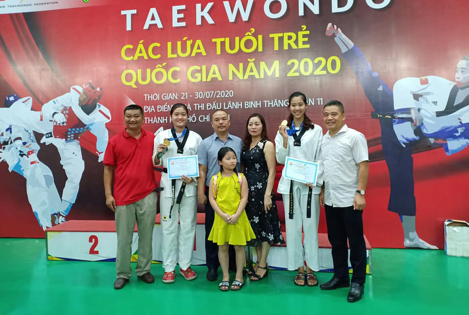 Đoàn Taekwondo Nghệ An giành 4 HCV, 1 HCB tại Vô địch Taekwondo trẻ toàn quốc 2020 đang diễn ra tại TP Hồ Chí Minh. Ảnh: NVCC