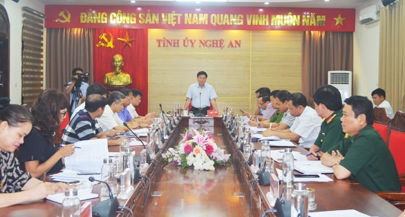 Hội nghị giao ban Khối Nội chính tháng 7/2020. Ảnh: Nhật  Lân