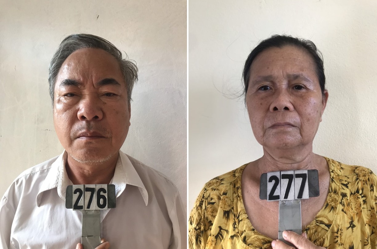 Đối tượng Đậu Đình Thành và Nguyễn Thị Linh. Ảnh: Anh Quân