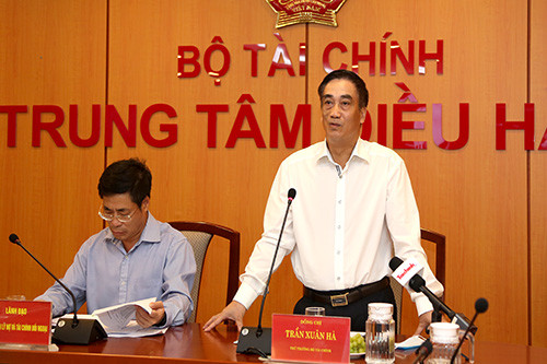 Thứ trưởng Bộ Tài chính Trần Xuân Hà chủ trì và phát biểu tại hội nghị. Ảnh: Chinhphu.vn