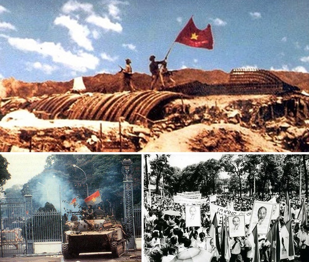 Chiến thắng Điện Biên Phủ năm 1954 và Chiến thắng 30/4/1975, thống nhất đất nước. 