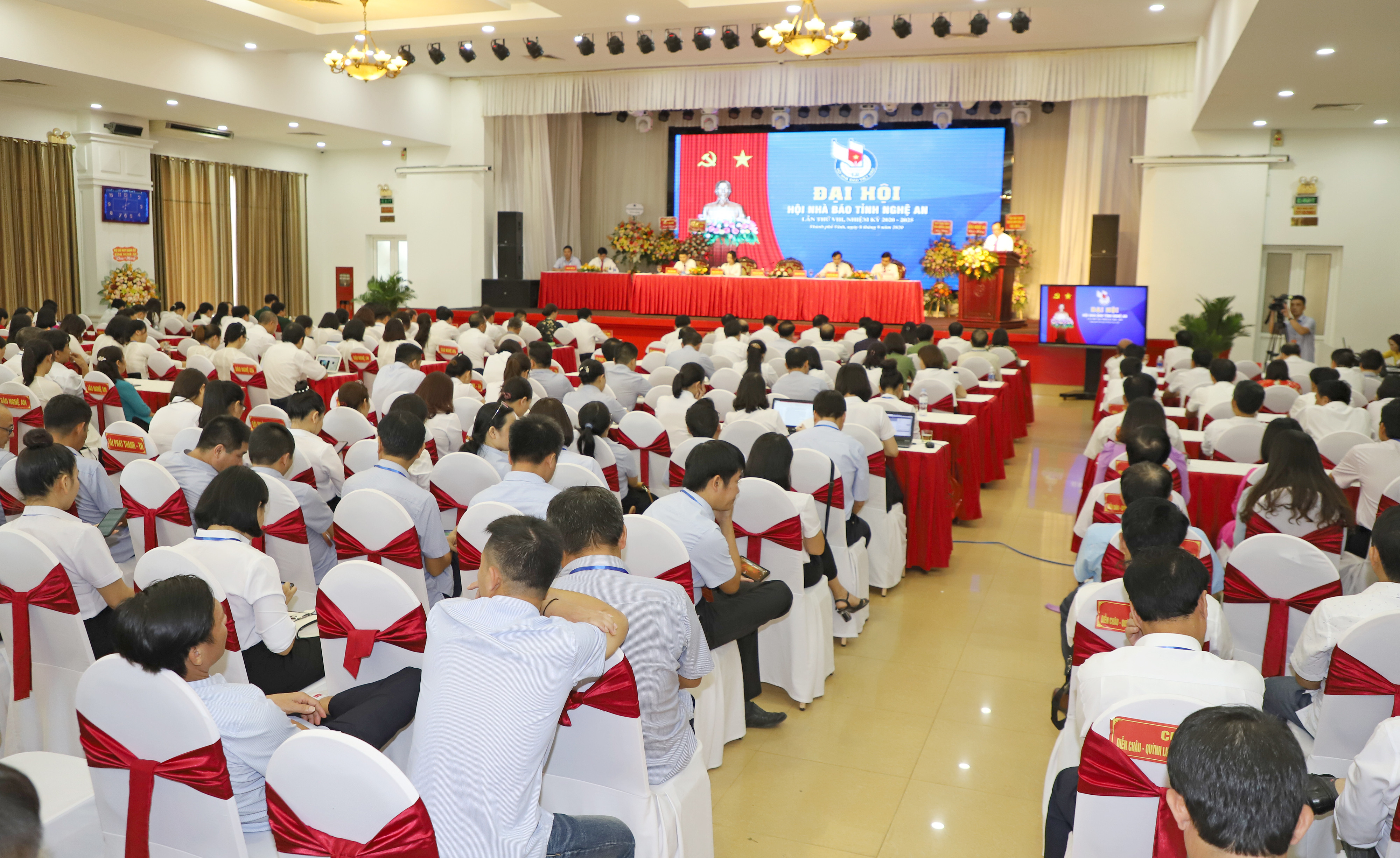 Quang cảnh phiên chính thức Đại hội Hội Nhà báo tỉnh Nghệ An lần thứ VIII, nhiệm kỳ 2020 - 2025. Ảnh: Phạm Bằng