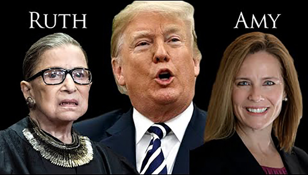 Tổng thống Mỹ Donald Trump và lựa chọn hàng đầu thay thế cố Thẩm phán Ruth Bader Ginsburg (trái) vừa qua đời. Ảnh: Taylor Marshall