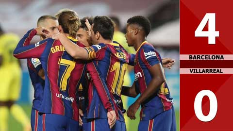Trước khi hiệp 1 khép lại, Barca còn có bàn thắng thứ 4 sau pha đá phản lưới nhà của trung vệ Paul Torres sau pha chuyền bóng khó của Messi từ cánh trái.