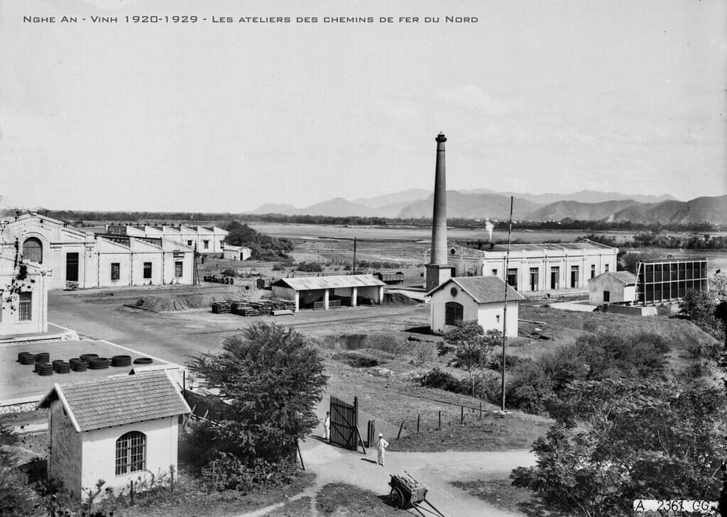 Xưởng sản xuất đường sắt phía Bắc thành phố Vinh (Nghệ An) thời Pháp thuộc. Ảnh tư liệu