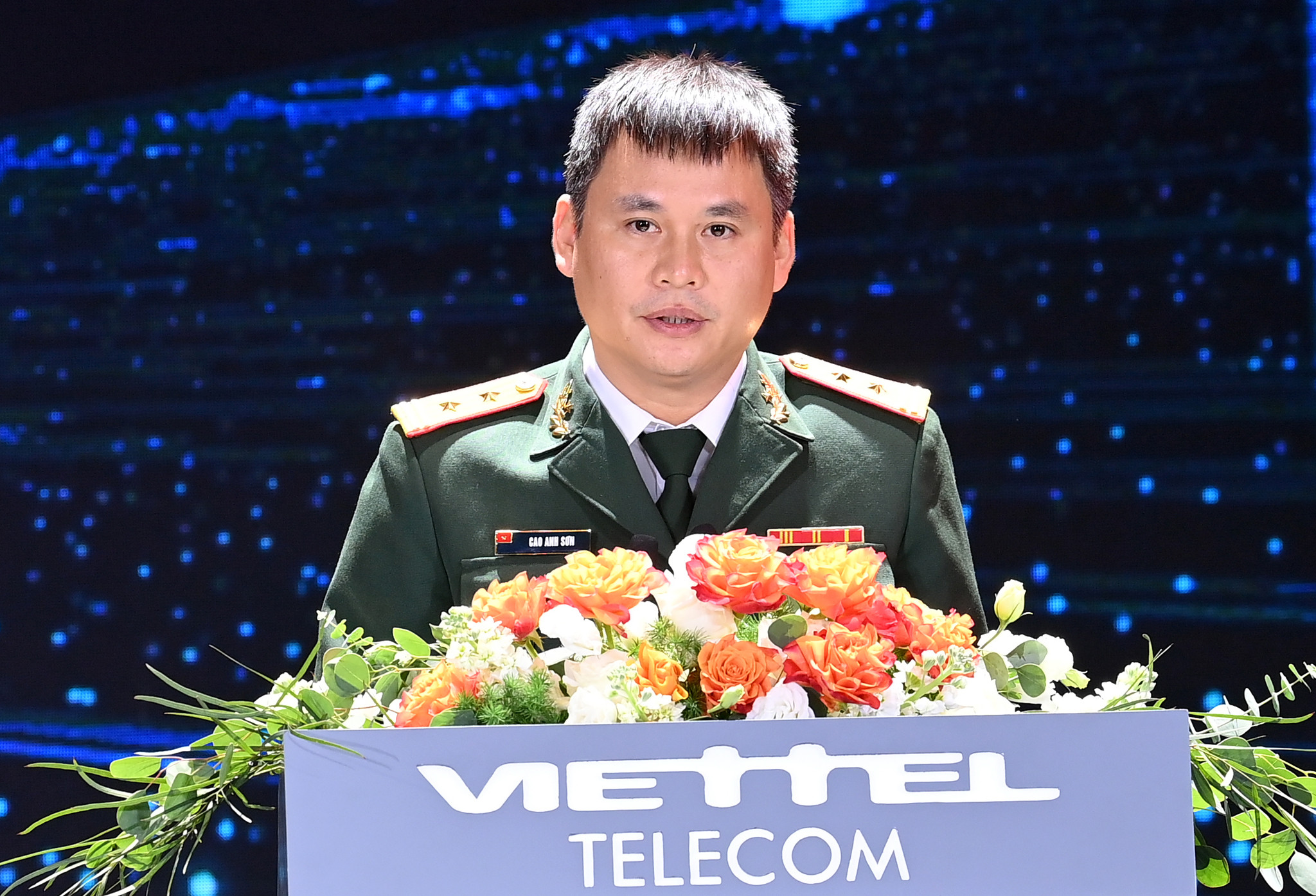 Ông Cao Anh Sơn - Tổng Giám đốc Viettel Telecom phát biểu tại Lễ kỷ niệm. Ảnh: PV