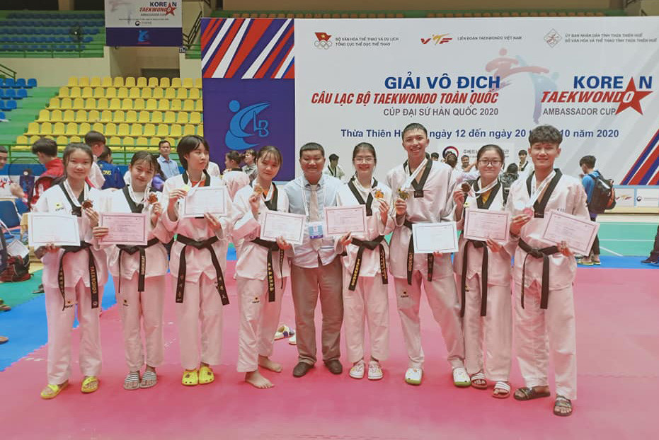 Các VĐV Nghệ An tham dự Giải Vô địch CLB Taekwondo toàn quốc 2020. Ảnh: NVCC