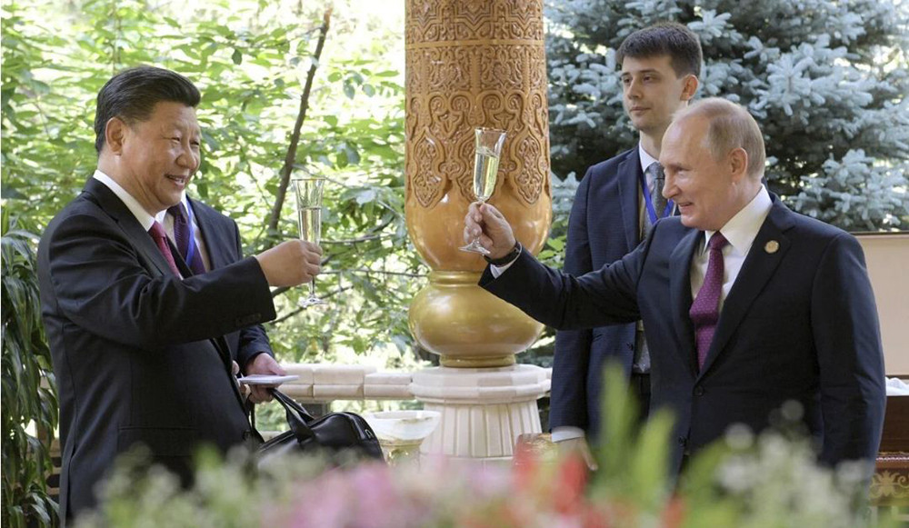 Mối quan hệ Nga và Trung Quốc đã được tăng tốc dưới thời của Tổng thống Putin và Chủ tịch Tập Cận Bình. Ảnh: AP