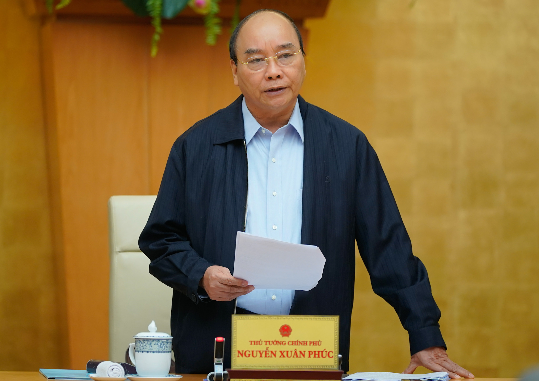Thủ tướng Nguyễn Xuân Phúc chỉ đạo tại hội nghị. Ảnh: VGP/Quang Hiếu