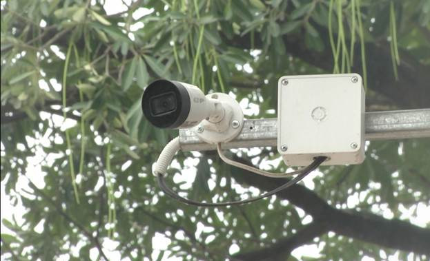 Camera an ninh tại khối Kim Tân, phường Hòa Hiểu, TX Thái Hòa. Ảnh: cscc