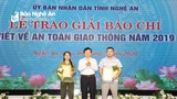 Tỉnh Nghệ An trao Giải báo chí viết về ATGT năm 2019