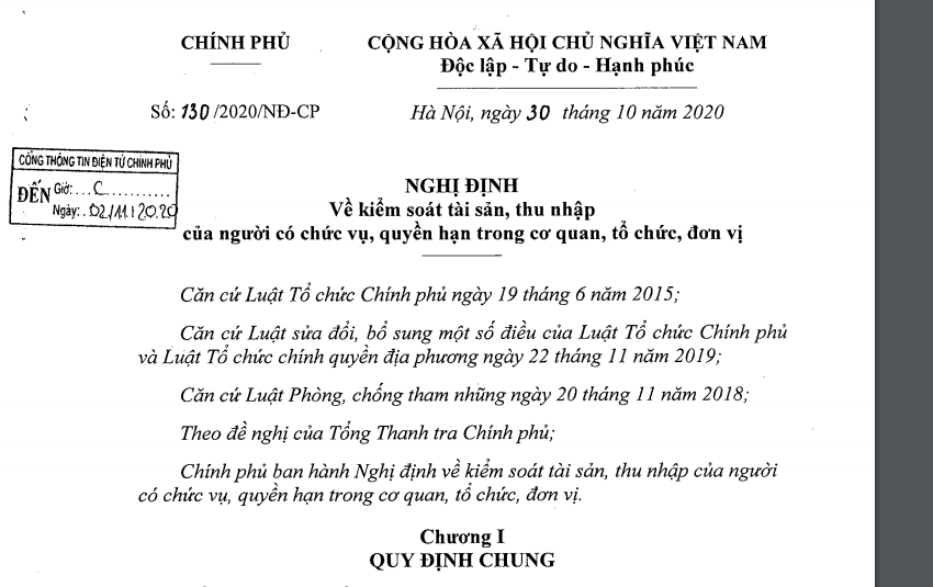 Ảnh chụp Nghị định 130/2020/NĐ-CP. 