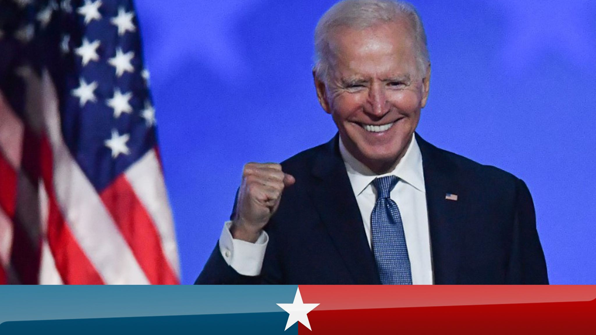Ông Joe Biden có bài phát biểu chiến thắng trong cuộc bầu cử Tổng thống Mỹ 2020. Ảnh: Sky News